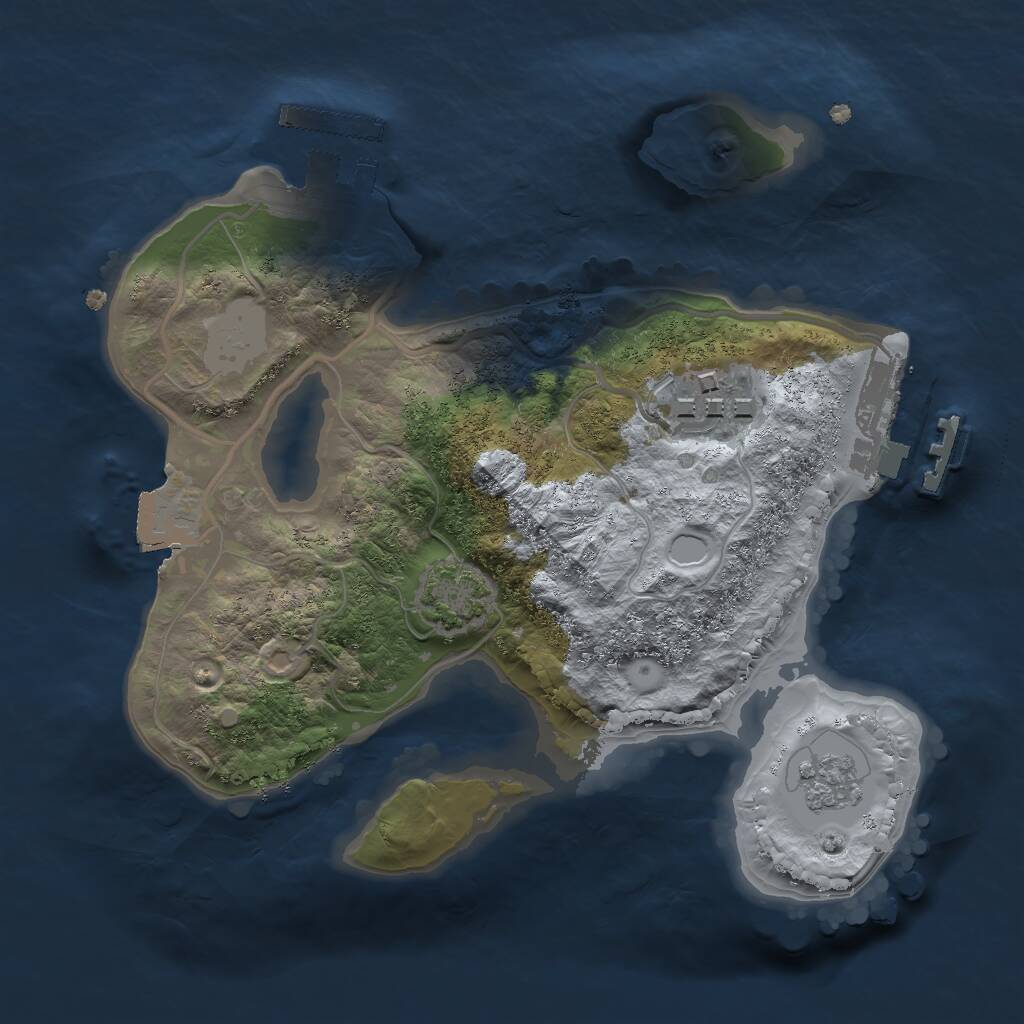 Rust Map: Procedural Map, Size: 2000, Seed: 553787504, 6 Monuments