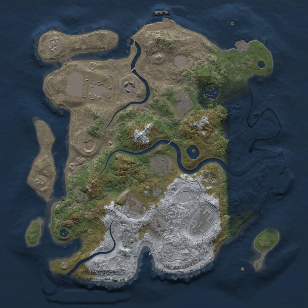 Rust Map: Procedural Map, Size: 3500, Seed: 19920921, 15 Monuments