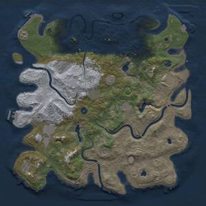 Thumbnail Rust Map: Procedural Map, Size: 4500, Seed: 2078678157, 17 Monuments