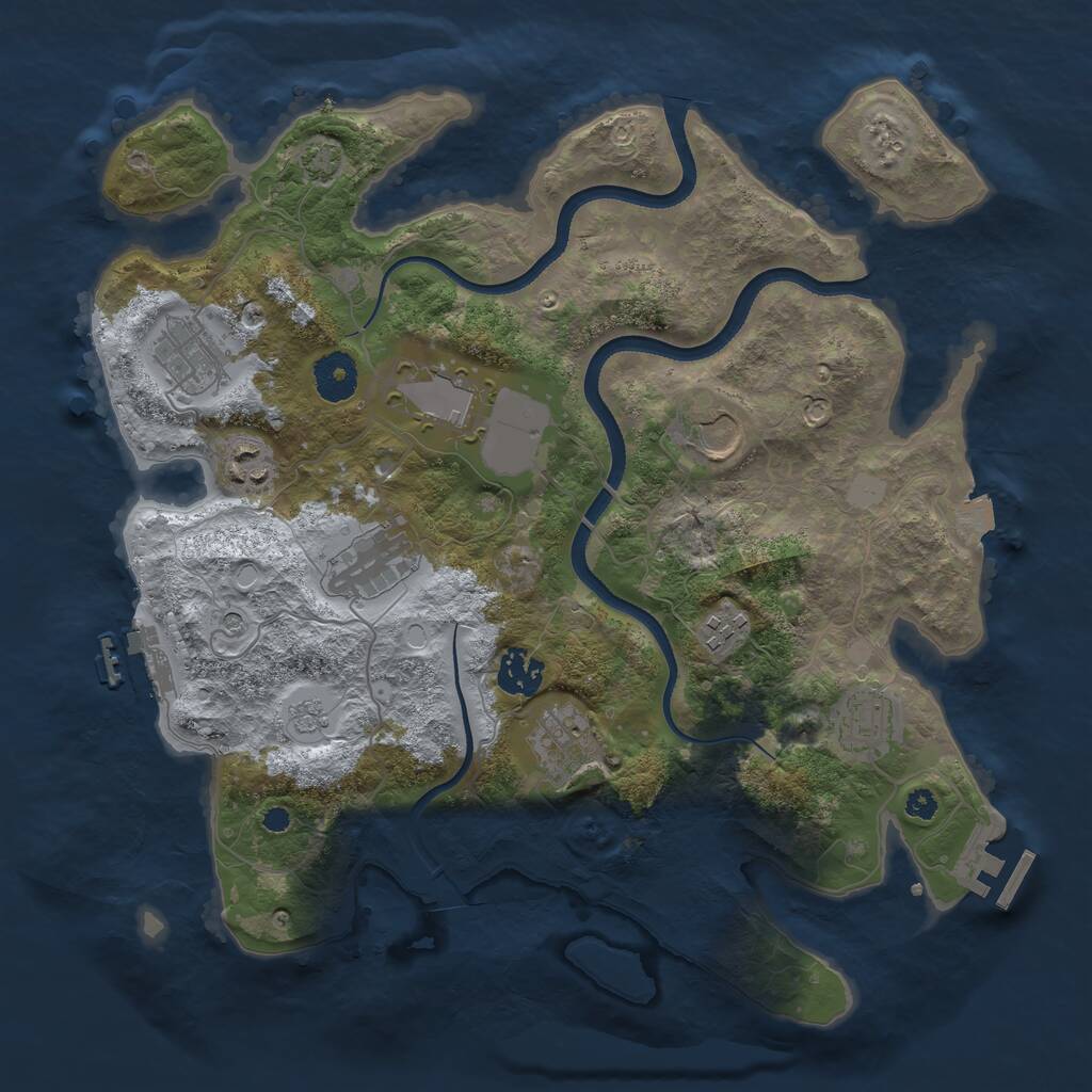 Rust Map: Procedural Map, Size: 3500, Seed: 1920840364, 15 Monuments