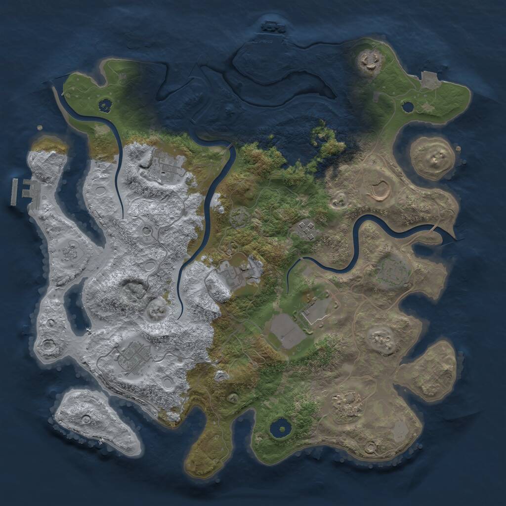 Rust Map: Procedural Map, Size: 3750, Seed: 1751737529, 15 Monuments