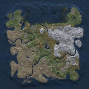 Thumbnail Rust Map: Procedural Map, Size: 4300, Seed: 74845155, 17 Monuments