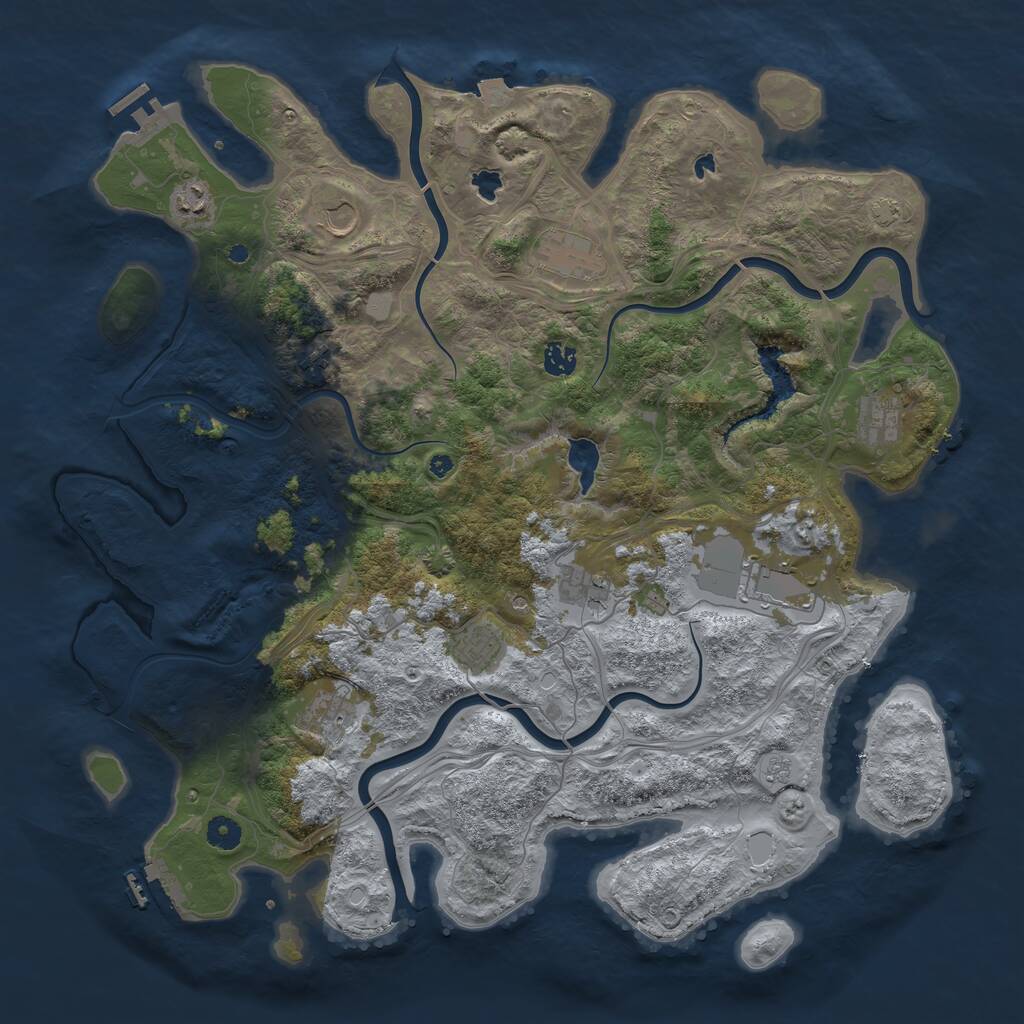 Rust Map: Procedural Map, Size: 4500, Seed: 3346560, 16 Monuments