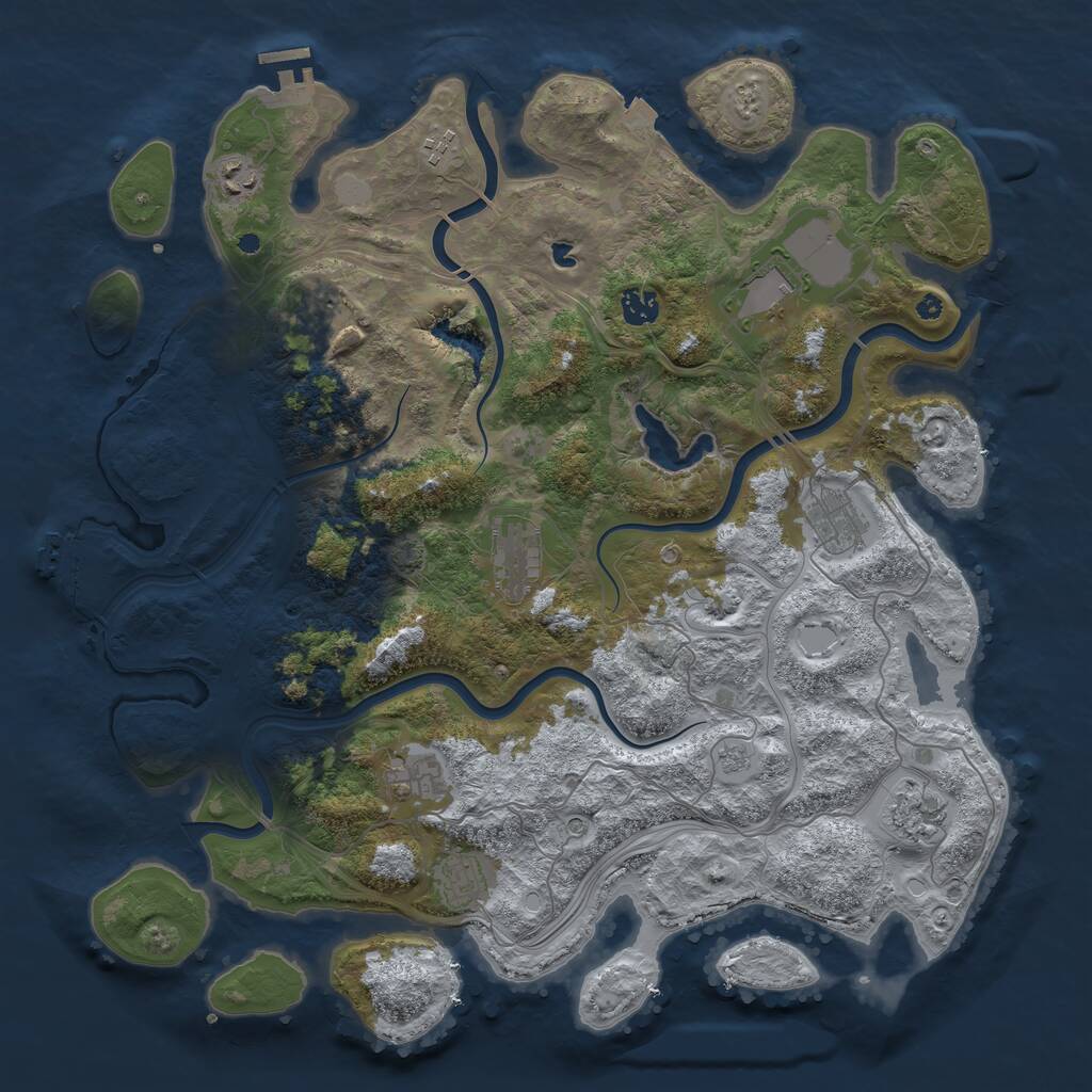 Rust Map: Procedural Map, Size: 4250, Seed: 89733, 16 Monuments