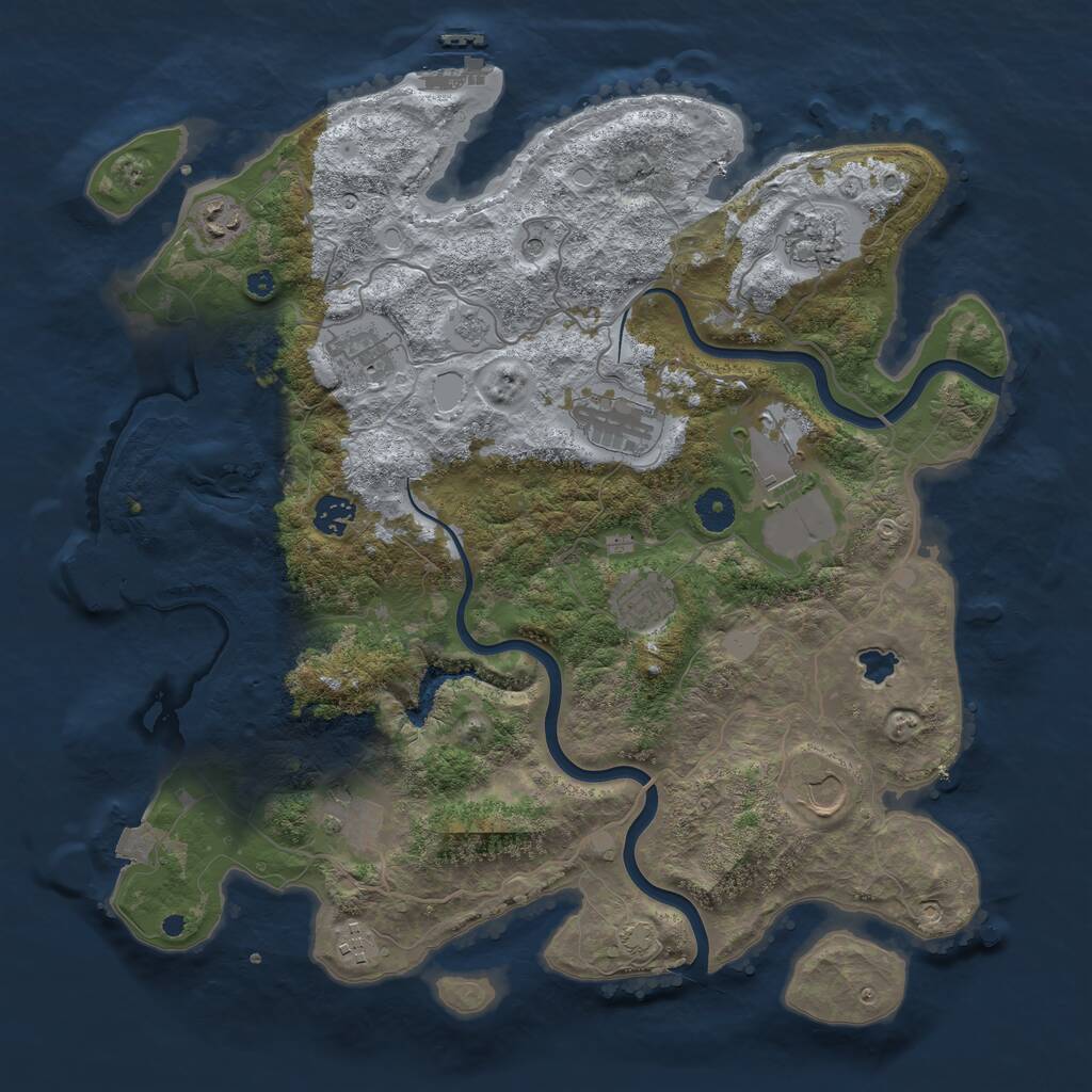 Rust Map: Procedural Map, Size: 4000, Seed: 31676398, 16 Monuments