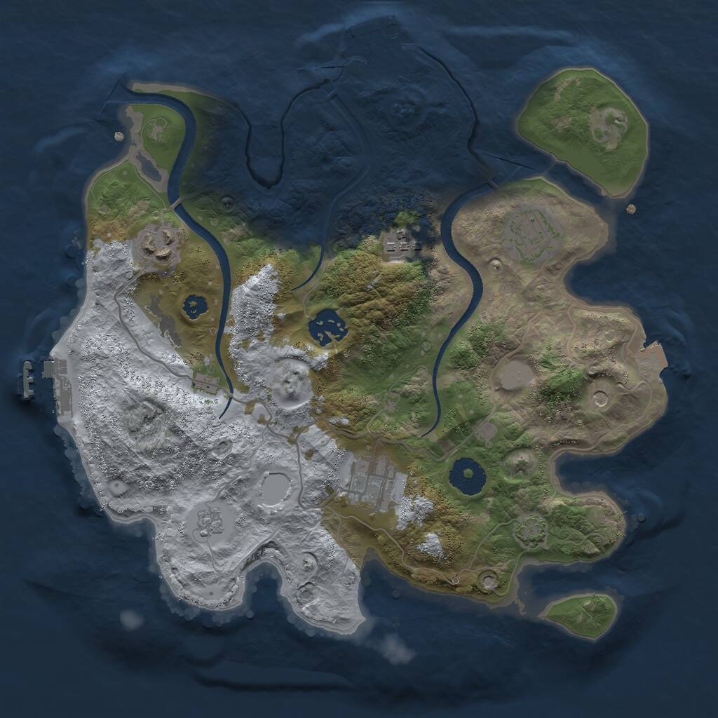 Rust Map: Procedural Map, Size: 3000, Seed: 6546548, 11 Monuments