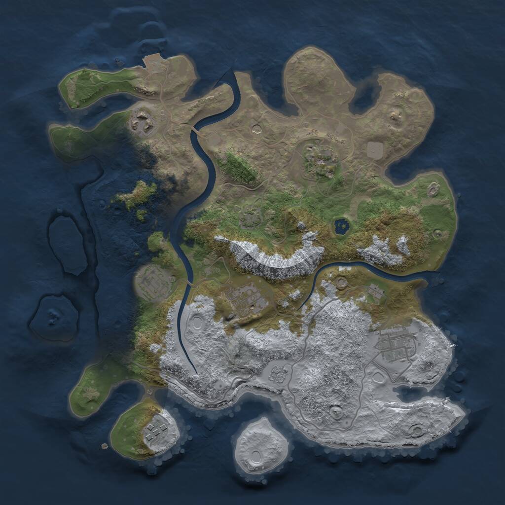 Rust Map: Procedural Map, Size: 3250, Seed: 312859482, 10 Monuments
