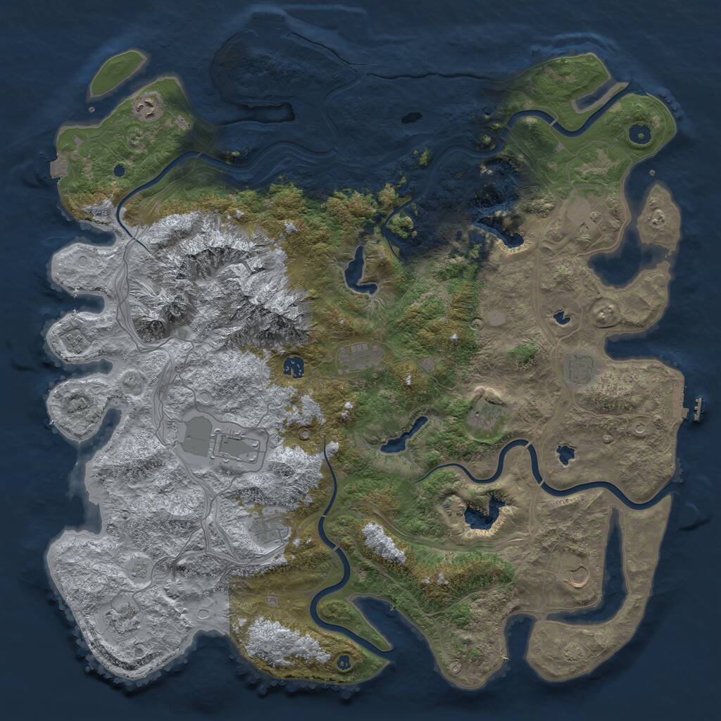 Rust Map: Procedural Map, Size: 5000, Seed: 1445319825, 17 Monuments