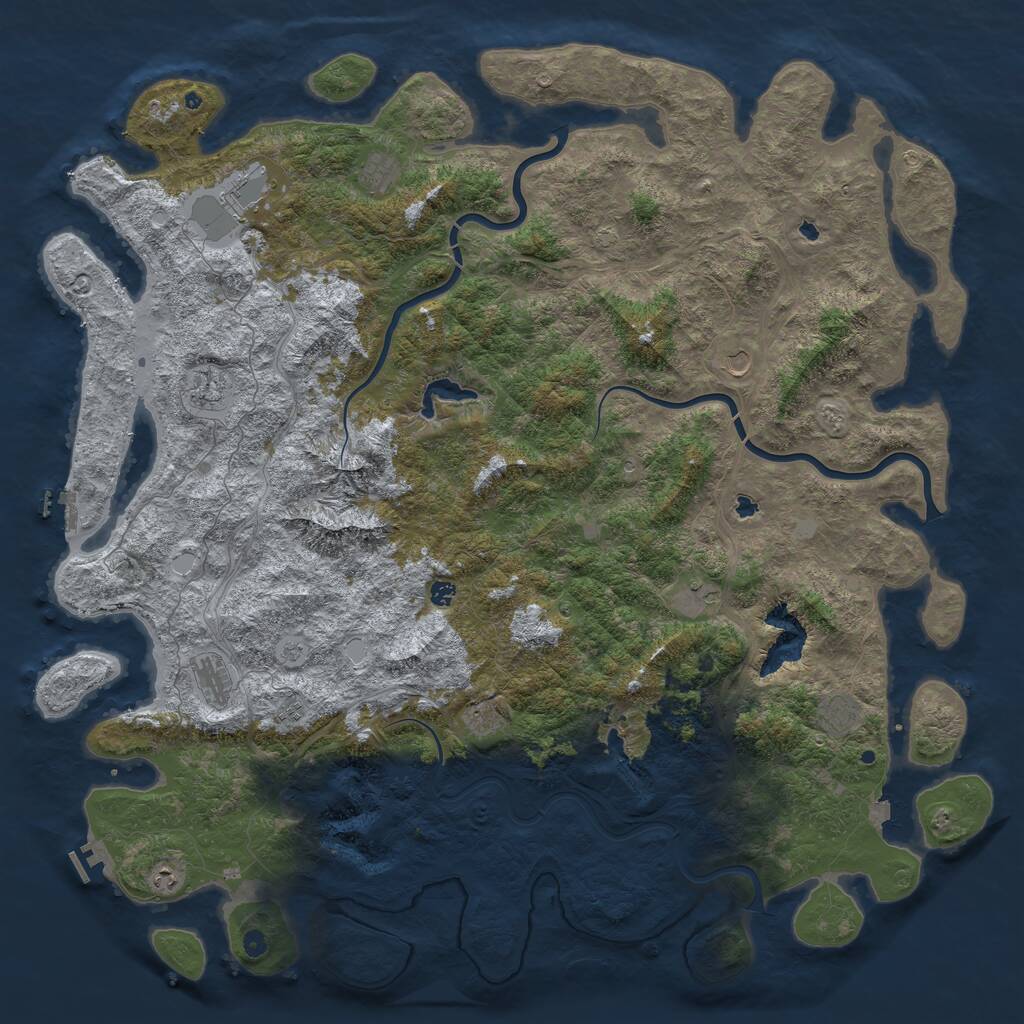 Rust Map: Procedural Map, Size: 6000, Seed: 3469514, 17 Monuments