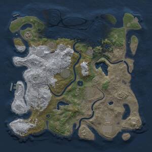Thumbnail Rust Map: Procedural Map, Size: 4000, Seed: 48526, 15 Monuments