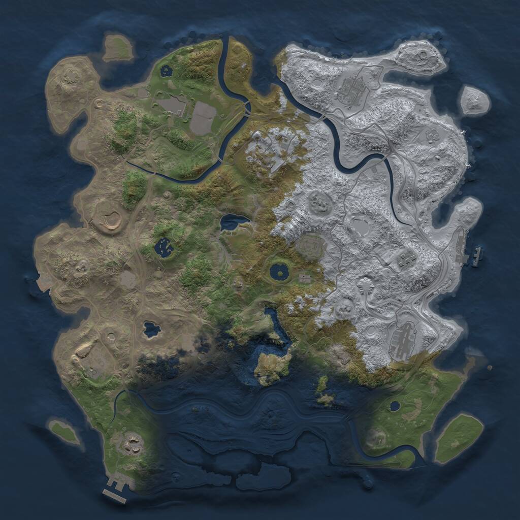 Rust Map: Procedural Map, Size: 4250, Seed: 1331288580, 17 Monuments