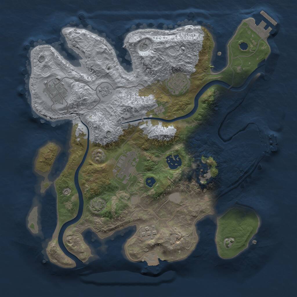 Rust Map: Procedural Map, Size: 3000, Seed: 156452, 11 Monuments