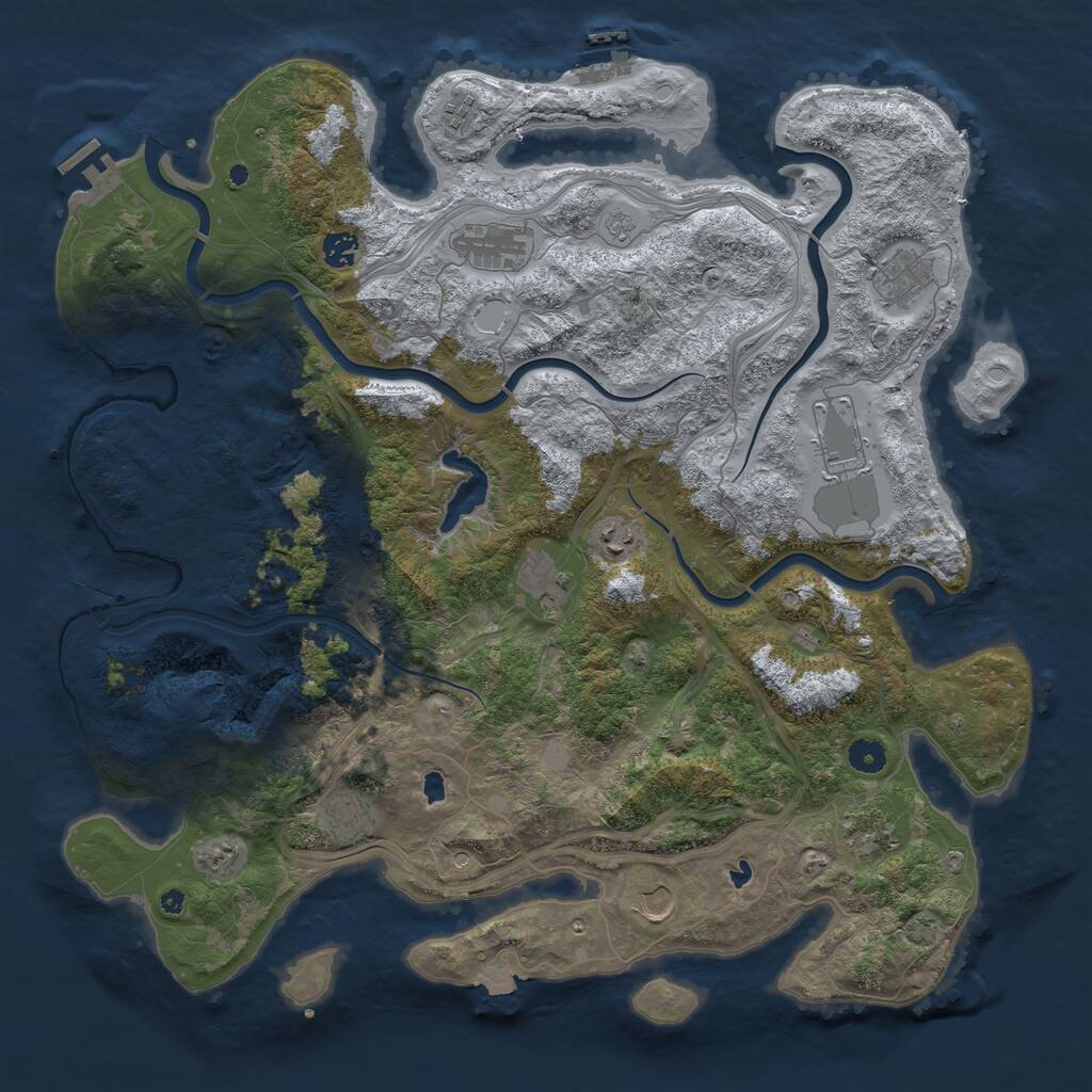 Rust Map: Procedural Map, Size: 4500, Seed: 270863732, 16 Monuments