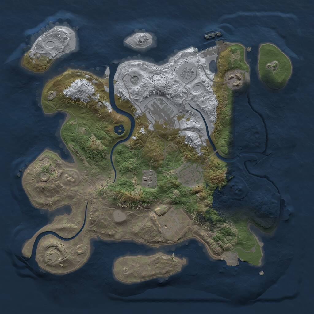 Rust Map: Procedural Map, Size: 3000, Seed: 420040335, 10 Monuments