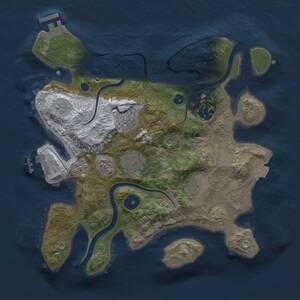 Thumbnail Rust Map: Procedural Map, Size: 3000, Seed: 342123123, 11 Monuments