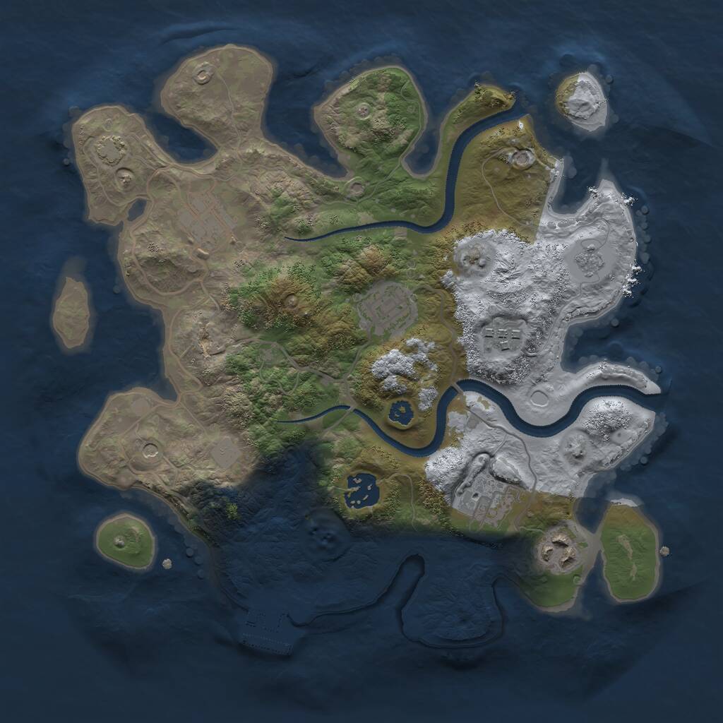 Rust Map: Procedural Map, Size: 3000, Seed: 1348300891, 11 Monuments