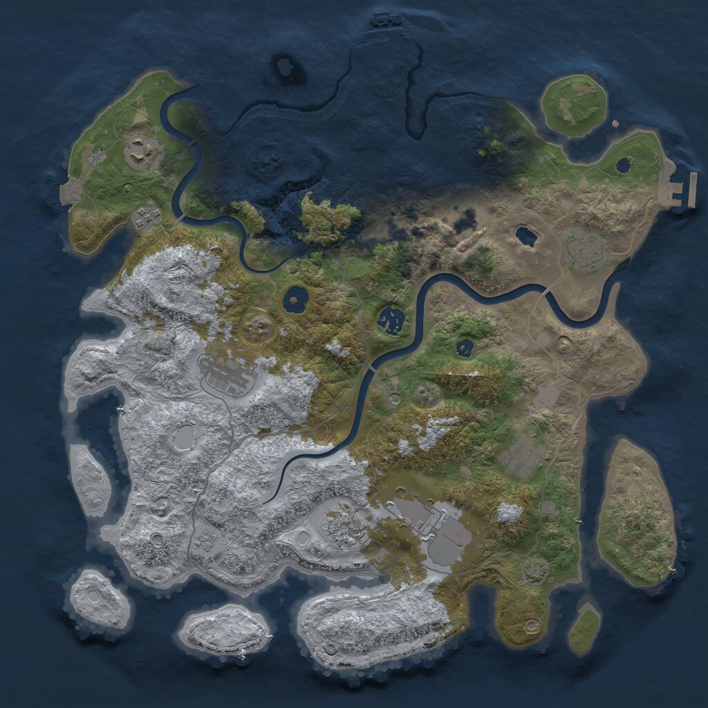 Rust Map: Procedural Map, Size: 4000, Seed: 232312893, 15 Monuments