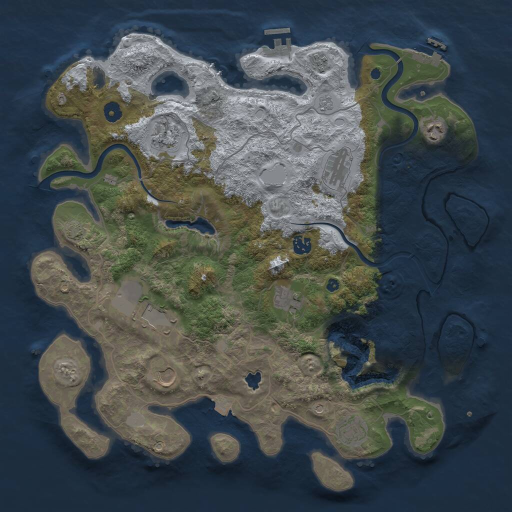 Rust Map: Procedural Map, Size: 4000, Seed: 1340, 15 Monuments