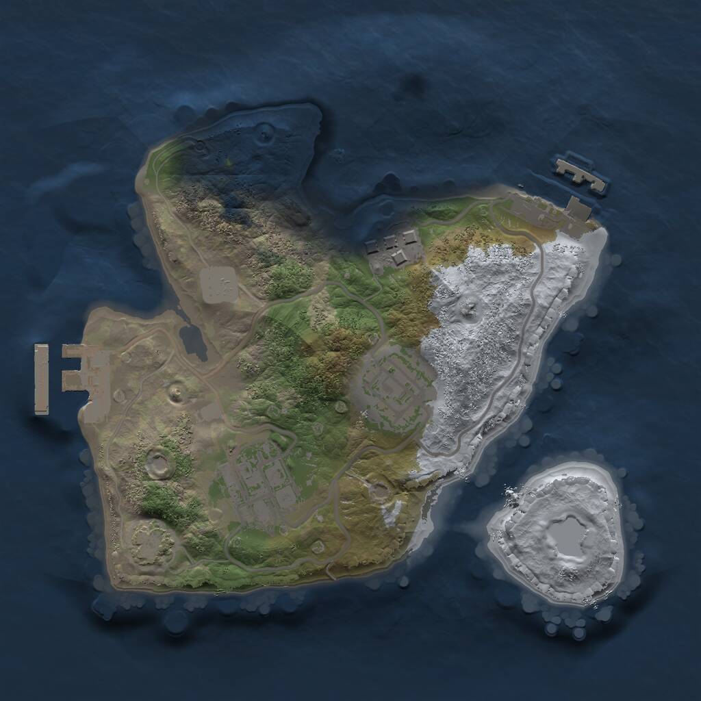 Rust Map: Procedural Map, Size: 2000, Seed: 2088038630, 7 Monuments