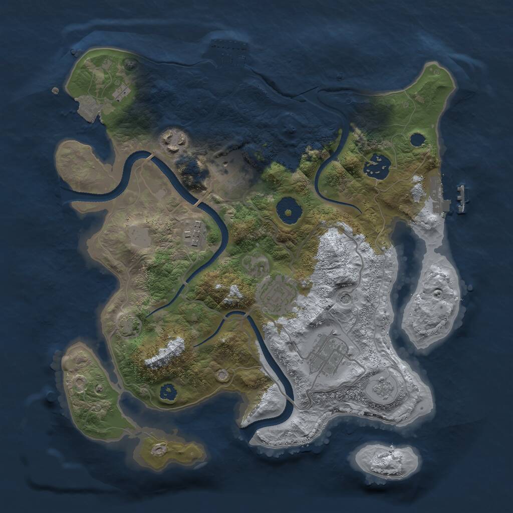 Rust Map: Procedural Map, Size: 3000, Seed: 1732789437, 12 Monuments