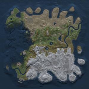 Thumbnail Rust Map: Procedural Map, Size: 4000, Seed: 687936826, 15 Monuments