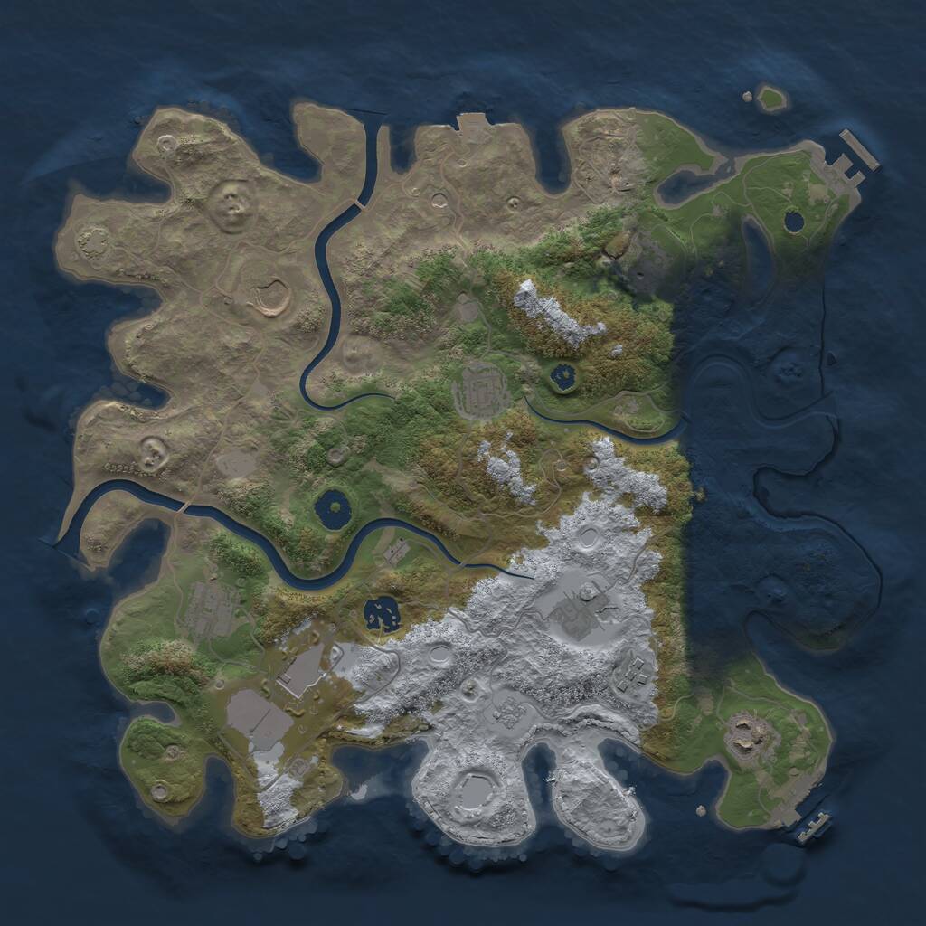 Rust Map: Procedural Map, Size: 3750, Seed: 8191030, 15 Monuments
