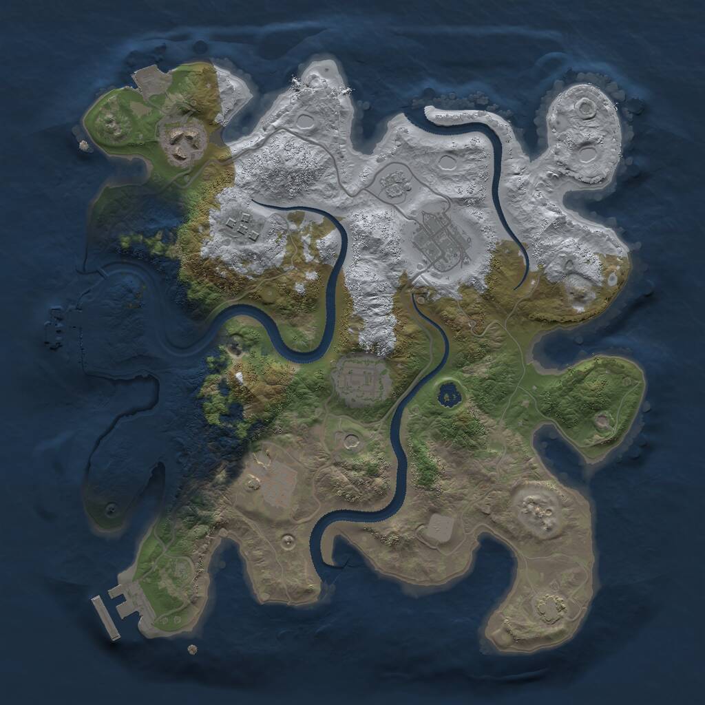 Rust Map: Procedural Map, Size: 3000, Seed: 1612958600, 11 Monuments