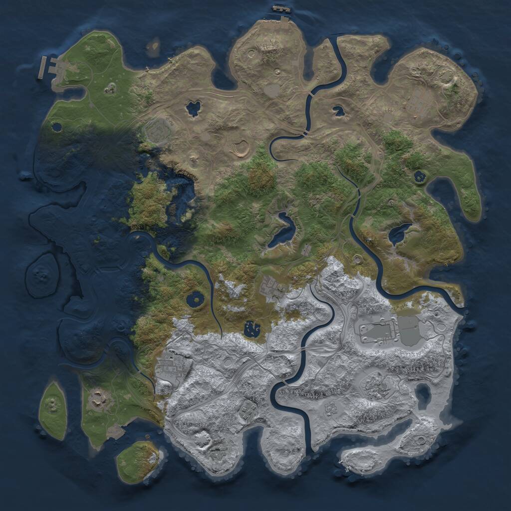 Rust Map: Procedural Map, Size: 4500, Seed: 161379423, 16 Monuments