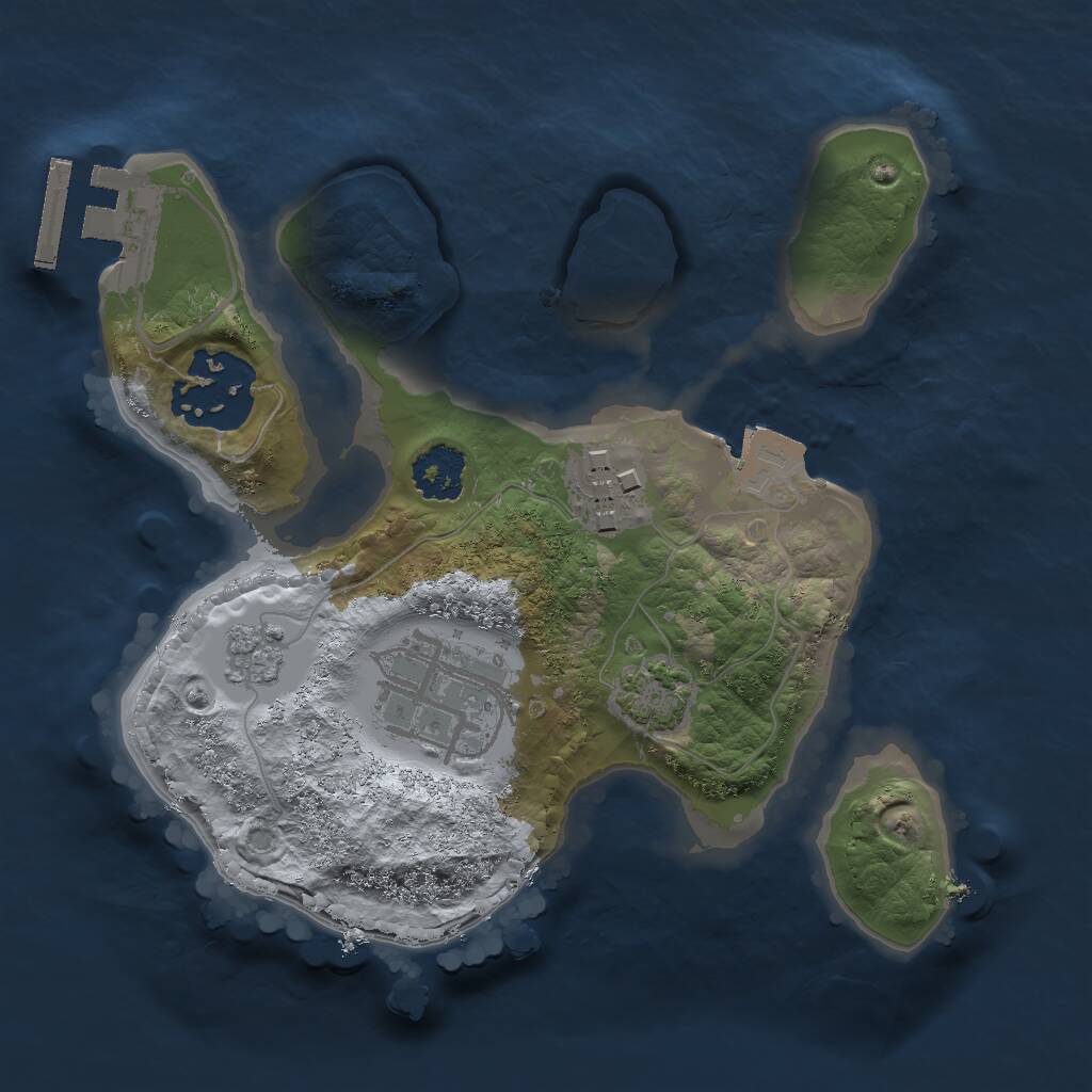 Rust Map: Procedural Map, Size: 2000, Seed: 689882927, 7 Monuments