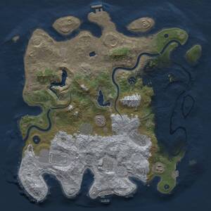 Thumbnail Rust Map: Procedural Map, Size: 4000, Seed: 1996716008, 14 Monuments