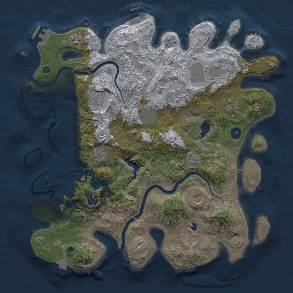 Rust Map: Procedural Map, Size: 4000, Seed: 761932, 15 Monuments