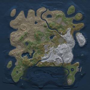 Thumbnail Rust Map: Procedural Map, Size: 4000, Seed: 49365, 15 Monuments