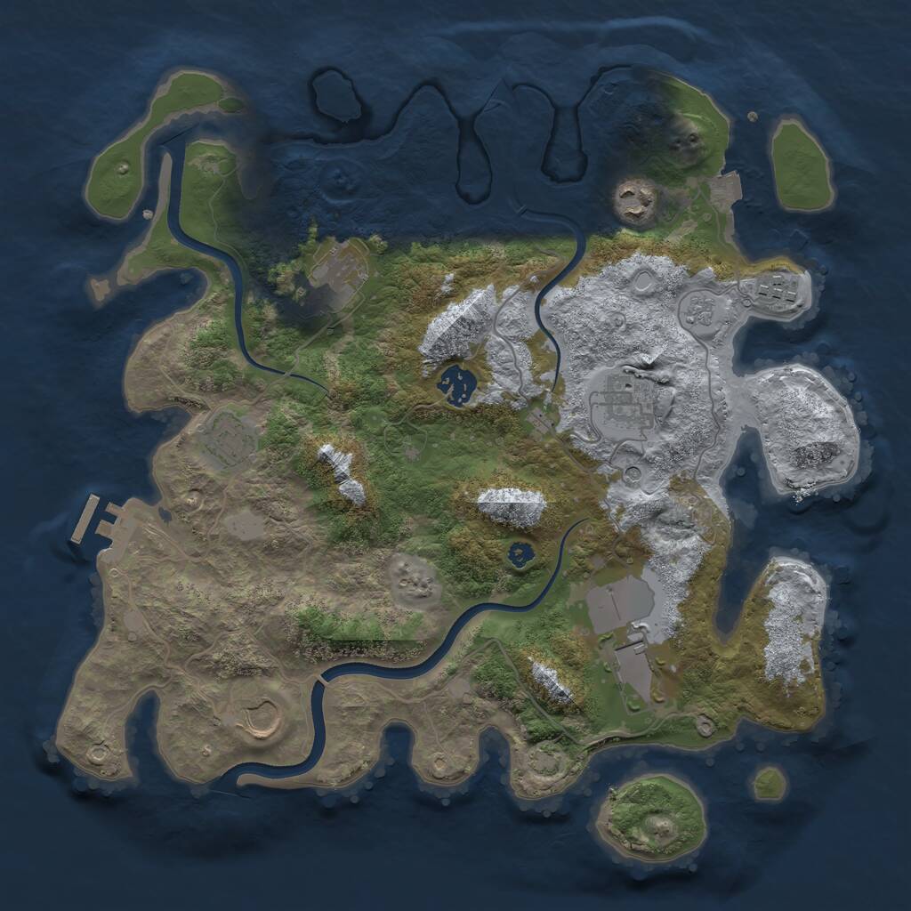 Rust Map: Procedural Map, Size: 3600, Seed: 64564567, 13 Monuments