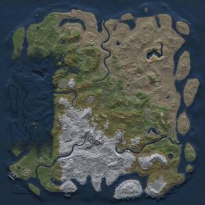 Thumbnail Rust Map: Procedural Map, Size: 6000, Seed: 59874599, 17 Monuments