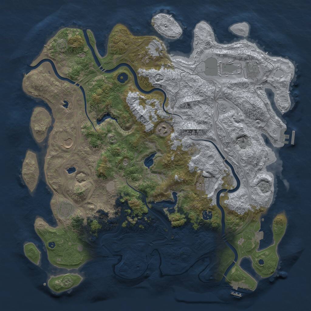 Rust Map: Procedural Map, Size: 4500, Seed: 758215999, 15 Monuments