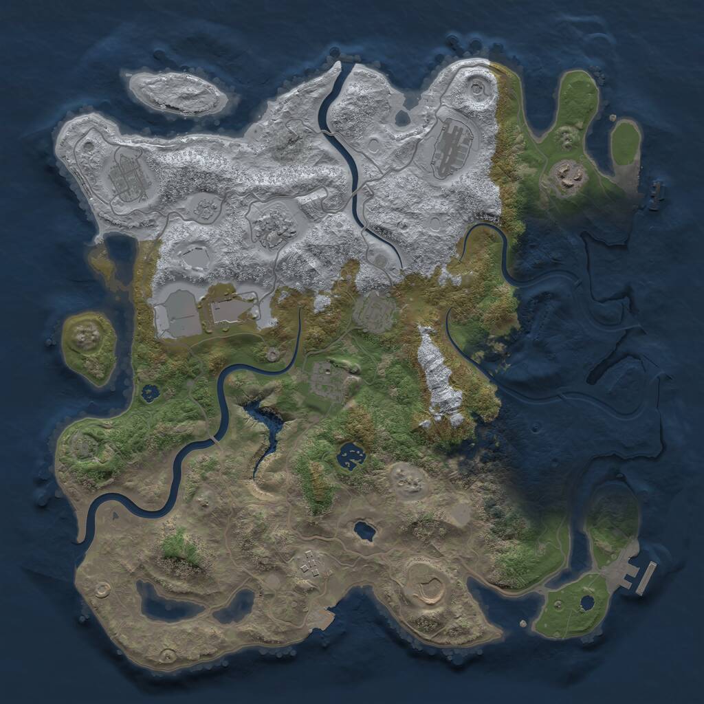 Rust Map: Procedural Map, Size: 4000, Seed: 65157032, 16 Monuments