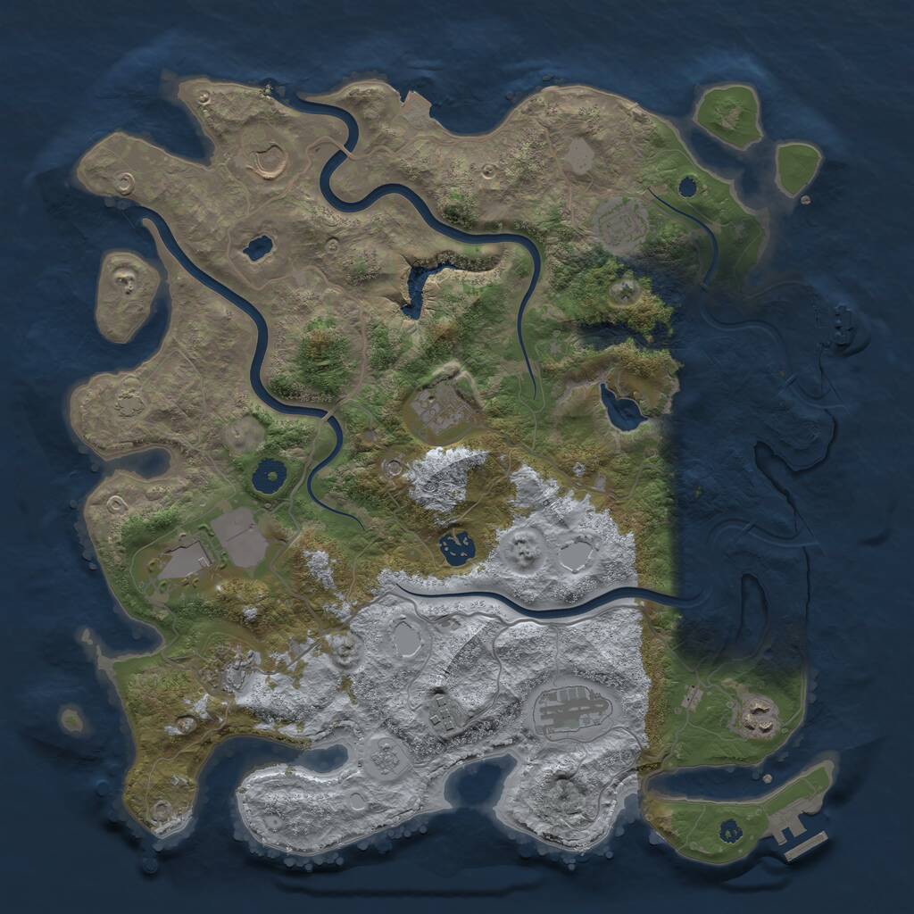 Rust Map: Procedural Map, Size: 4000, Seed: 6233527, 15 Monuments