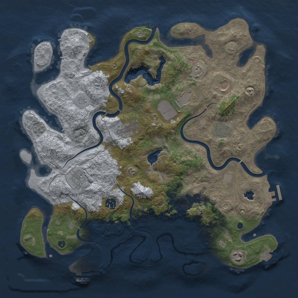 Rust Map: Procedural Map, Size: 4000, Seed: 744816927, 15 Monuments