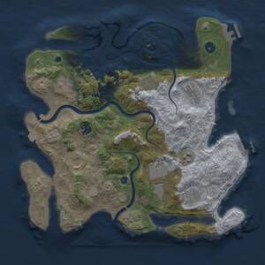 Thumbnail Rust Map: Procedural Map, Size: 3700, Seed: 280664719, 15 Monuments
