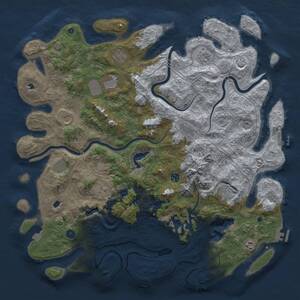 Thumbnail Rust Map: Procedural Map, Size: 5000, Seed: 1119725049, 17 Monuments