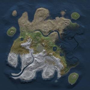 Thumbnail Rust Map: Procedural Map, Size: 3000, Seed: 288875251, 10 Monuments