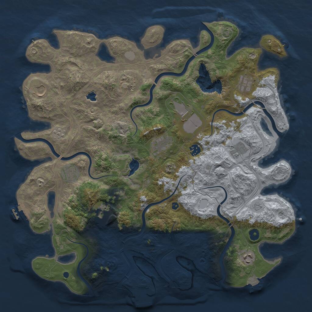 Rust Map: Procedural Map, Size: 4250, Seed: 310618505, 17 Monuments