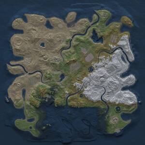Thumbnail Rust Map: Procedural Map, Size: 4250, Seed: 310618505, 17 Monuments