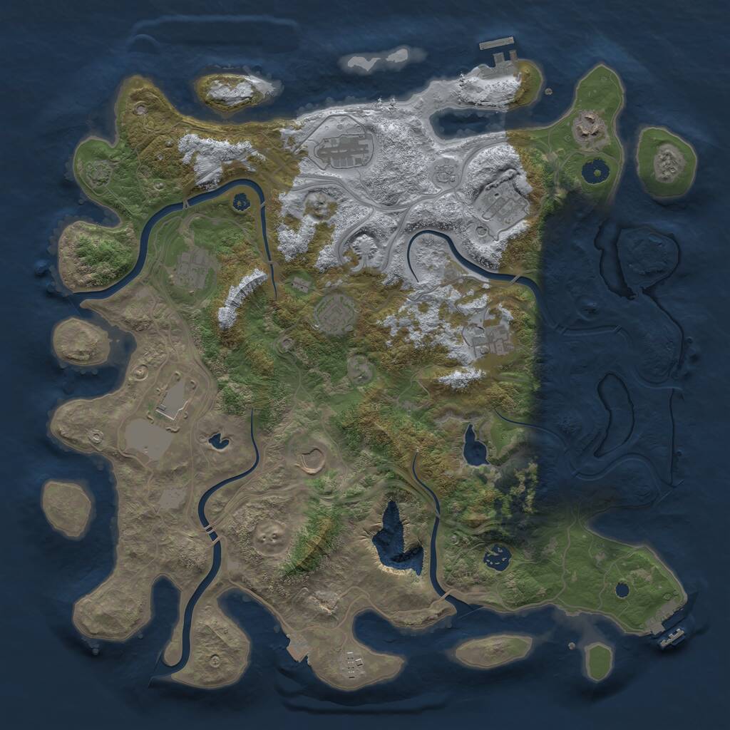 Rust Map: Procedural Map, Size: 4250, Seed: 681709305, 16 Monuments