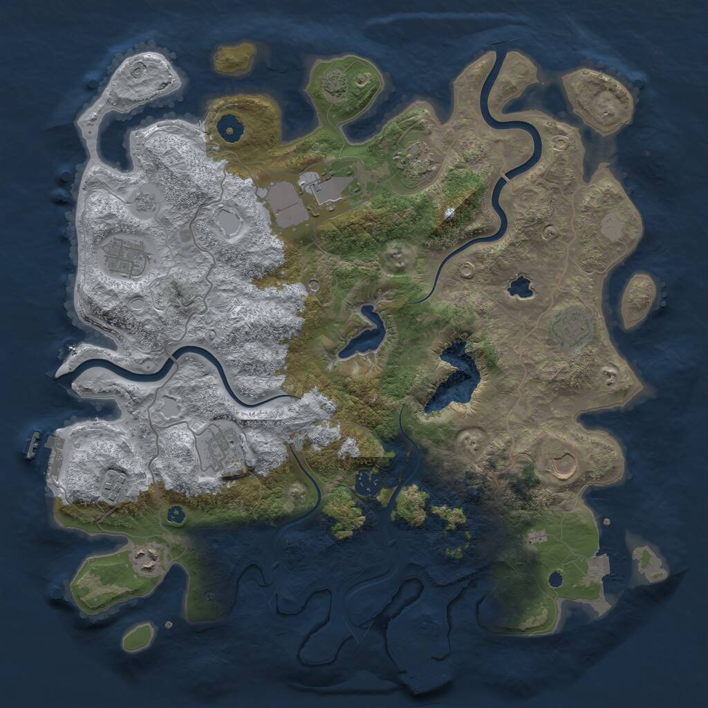 Rust Map: Procedural Map, Size: 4000, Seed: 2449, 15 Monuments