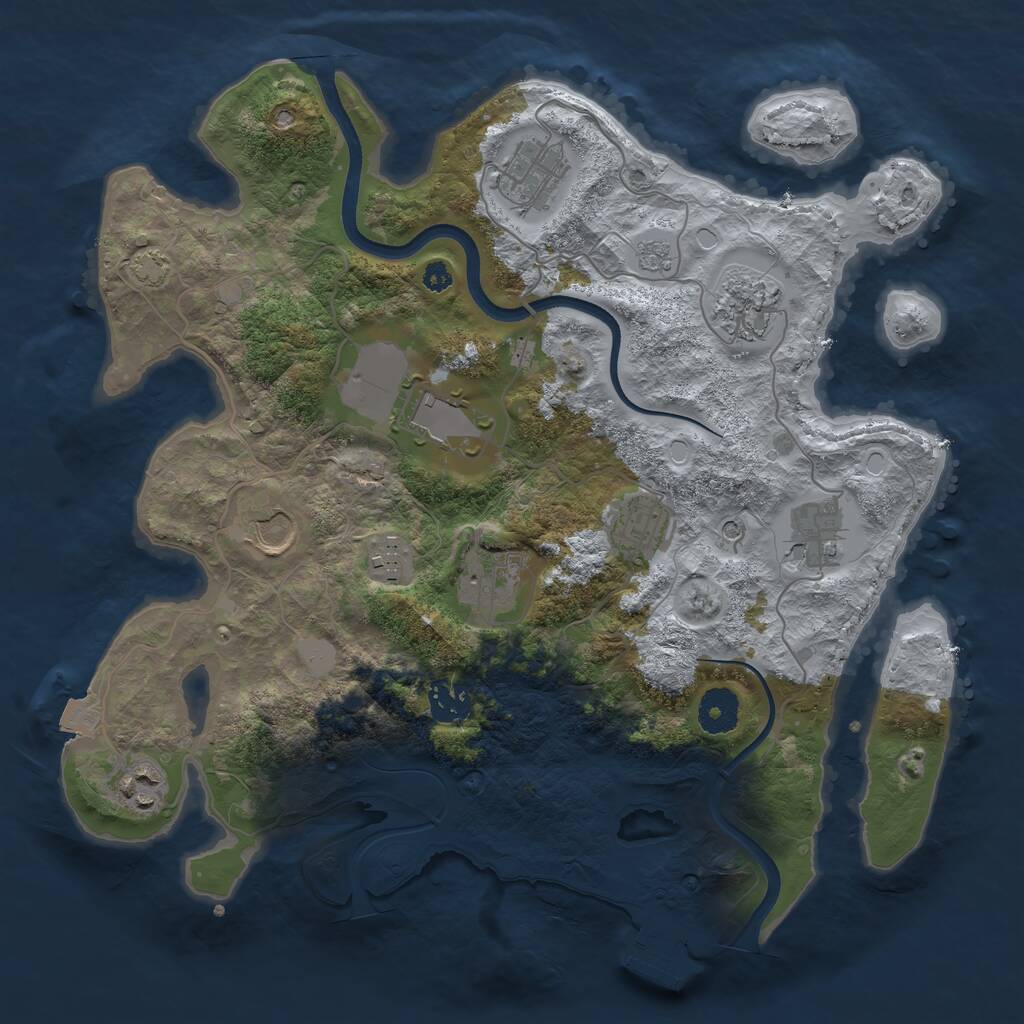 Rust Map: Procedural Map, Size: 3500, Seed: 79458481, 15 Monuments