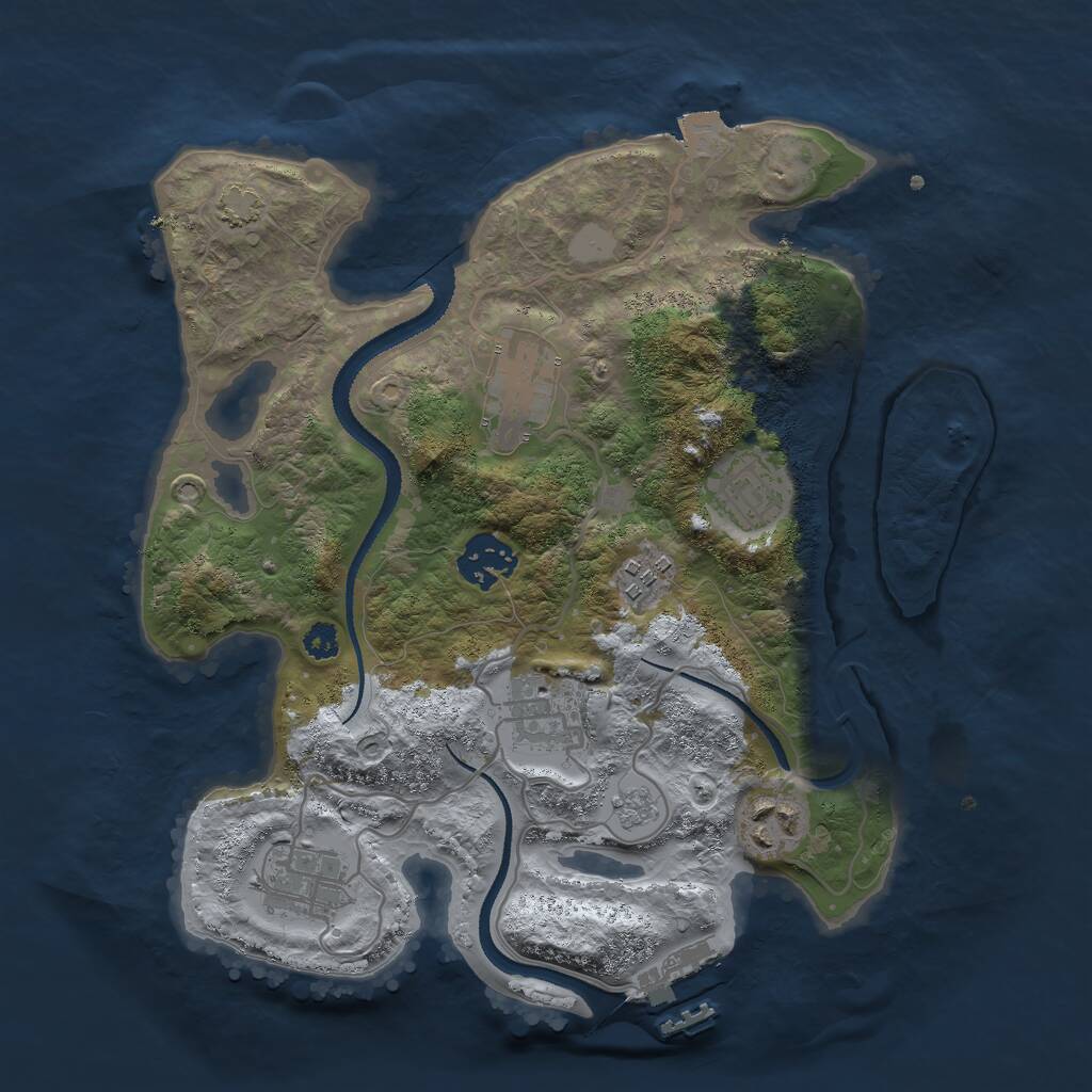 Rust Map: Procedural Map, Size: 3000, Seed: 55123512, 11 Monuments