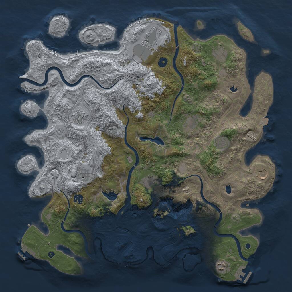 Rust Map: Procedural Map, Size: 4500, Seed: 1776793987, 17 Monuments