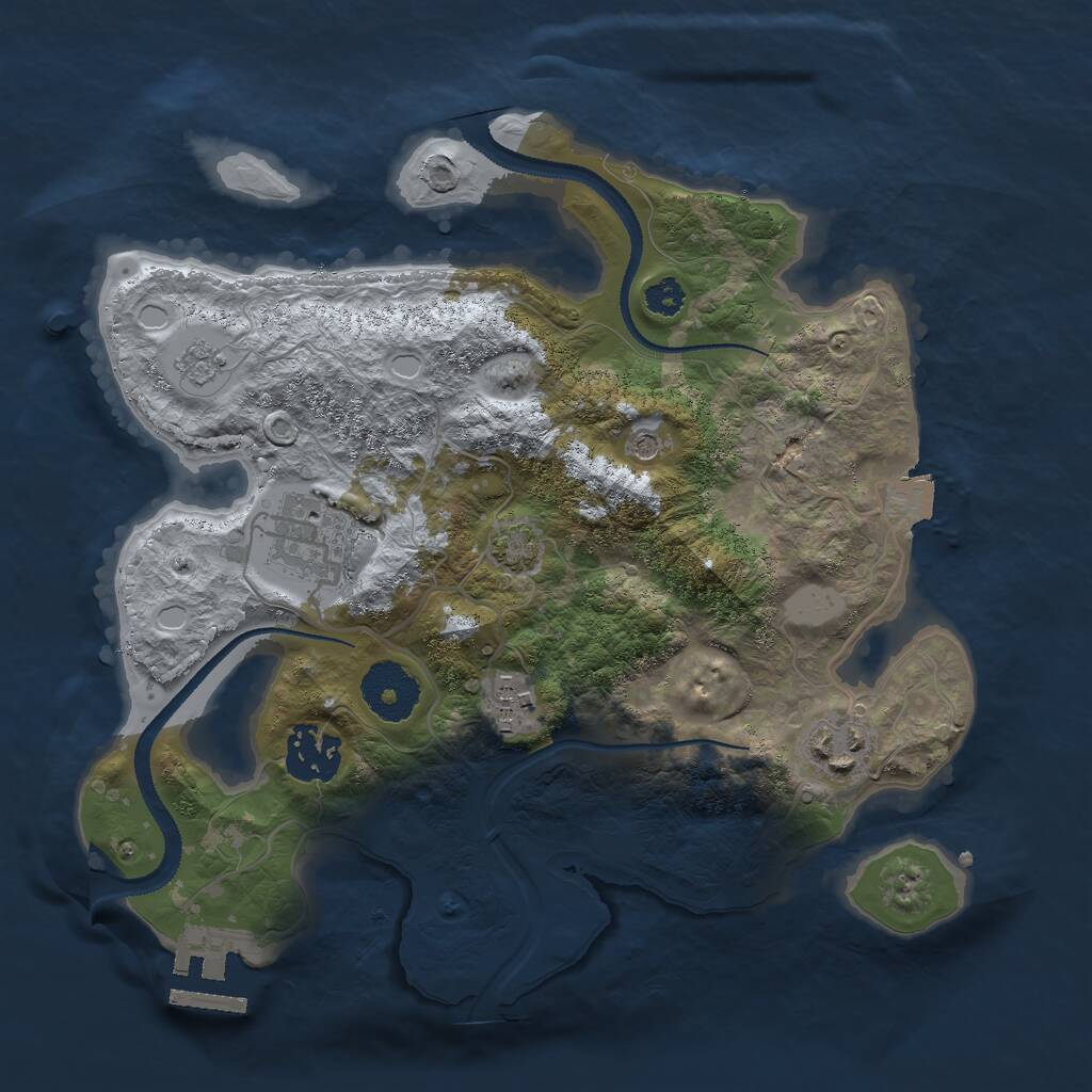 Rust Map: Procedural Map, Size: 2850, Seed: 1704713372, 9 Monuments