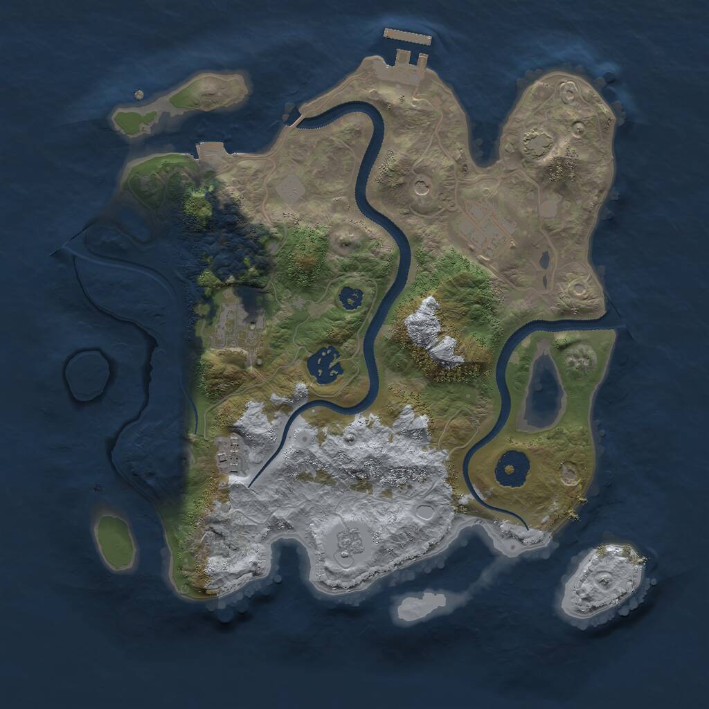 Rust Map: Procedural Map, Size: 3000, Seed: 121488, 9 Monuments